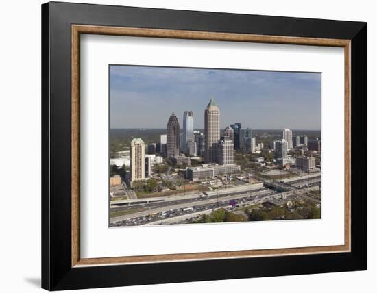 Elevated View over Interstate 85 Passing the Atlanta Skyline-Gavin Hellier-Framed Photographic Print