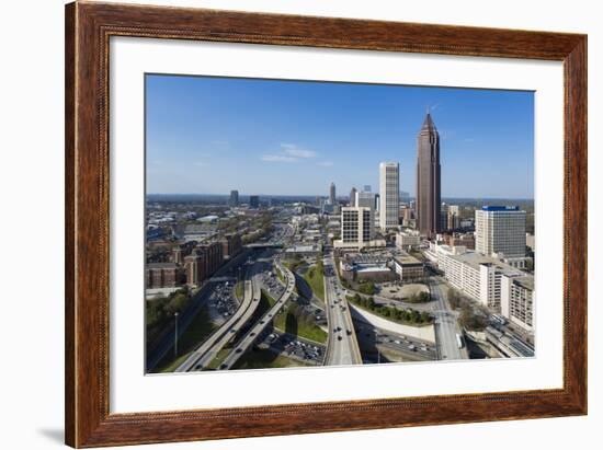 Elevated View over Interstate 85 Passing the Midtown Atlanta Skyline-Gavin Hellier-Framed Photographic Print