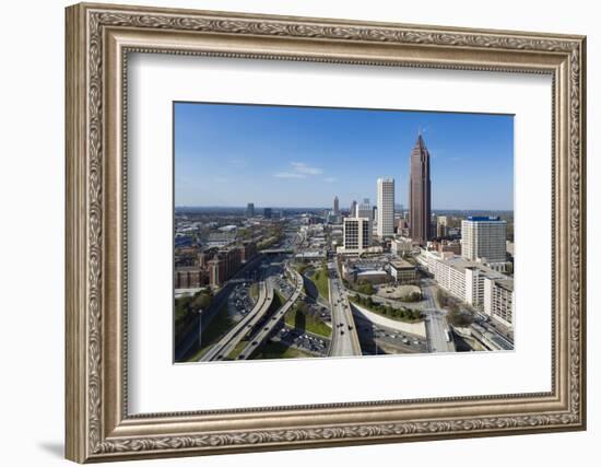 Elevated View over Interstate 85 Passing the Midtown Atlanta Skyline-Gavin Hellier-Framed Photographic Print