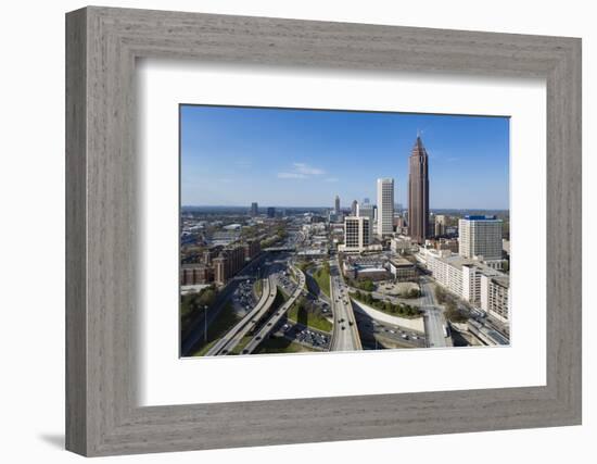 Elevated View over Interstate 85 Passing the Midtown Atlanta Skyline-Gavin Hellier-Framed Photographic Print