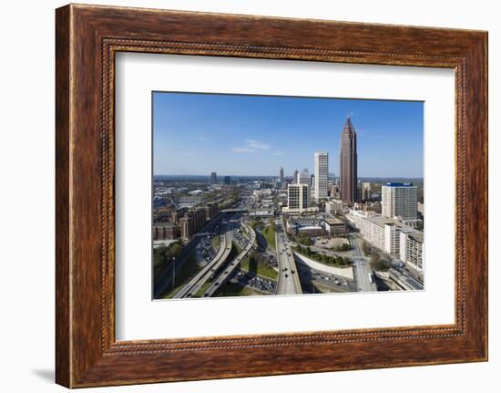 Elevated View over Interstate 85 Passing the Midtown Atlanta Skyline-Gavin Hellier-Framed Photographic Print