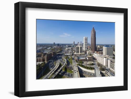 Elevated View over Interstate 85 Passing the Midtown Atlanta Skyline-Gavin Hellier-Framed Photographic Print