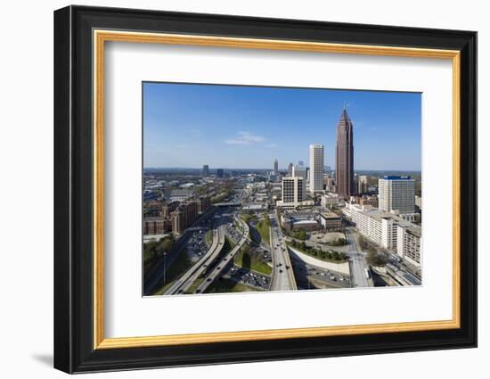 Elevated View over Interstate 85 Passing the Midtown Atlanta Skyline-Gavin Hellier-Framed Photographic Print