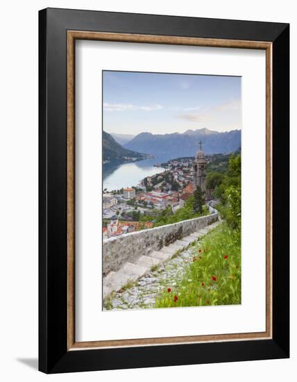 Elevated View over Kotor's Stari Grad (Old Town) and the Bay of Kotor, Kotor, Montenegro-Doug Pearson-Framed Photographic Print