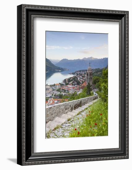 Elevated View over Kotor's Stari Grad (Old Town) and the Bay of Kotor, Kotor, Montenegro-Doug Pearson-Framed Photographic Print