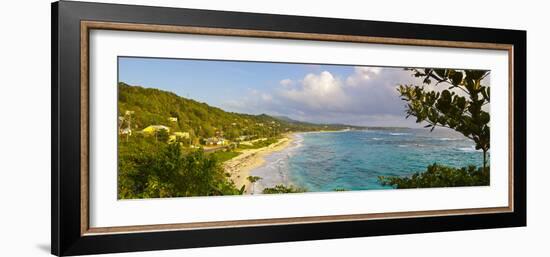 Elevated View over Long Bay at Sunrise, Portland Parish, Jamaica, Caribbean-Doug Pearson-Framed Photographic Print