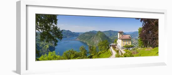 Elevated View over Lugano from Monte Bre, Lugano, Lake Lugano, Ticino, Switzerland-Doug Pearson-Framed Photographic Print