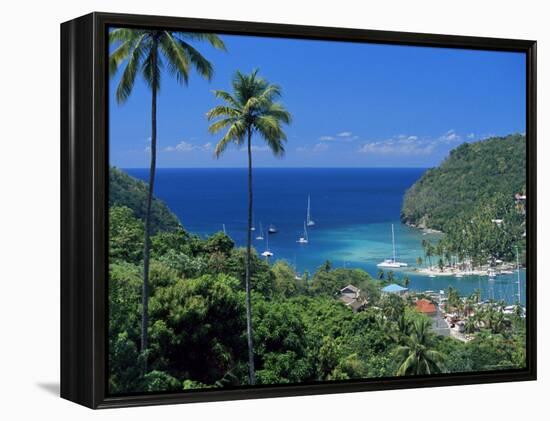 Elevated View Over Marigot Bay, Island of St. Lucia, Windward Islands, West Indies, Caribbean-Yadid Levy-Framed Premier Image Canvas