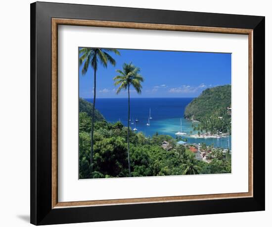 Elevated View Over Marigot Bay, Island of St. Lucia, Windward Islands, West Indies, Caribbean-Yadid Levy-Framed Photographic Print