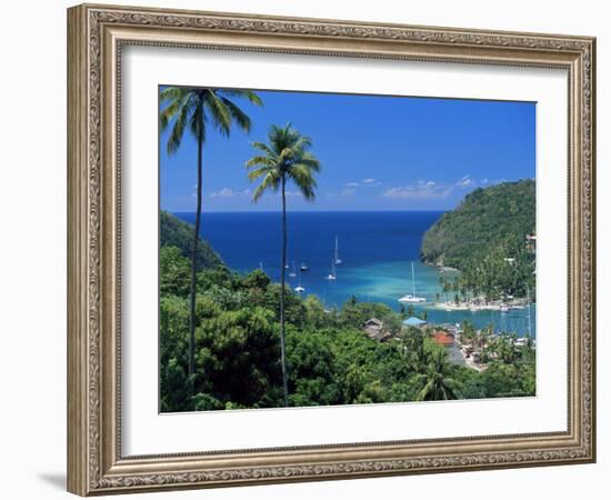 Elevated View Over Marigot Bay, Island of St. Lucia, Windward Islands, West Indies, Caribbean-Yadid Levy-Framed Photographic Print