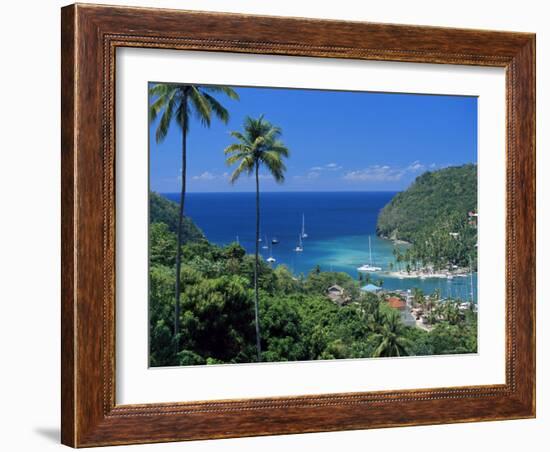 Elevated View Over Marigot Bay, Island of St. Lucia, Windward Islands, West Indies, Caribbean-Yadid Levy-Framed Photographic Print