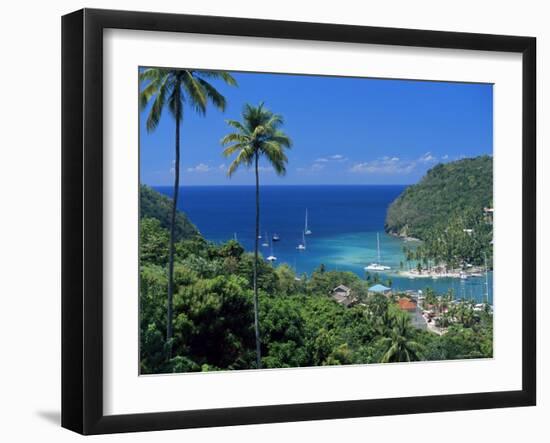 Elevated View Over Marigot Bay, Island of St. Lucia, Windward Islands, West Indies, Caribbean-Yadid Levy-Framed Photographic Print