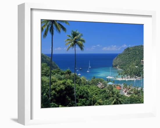 Elevated View Over Marigot Bay, Island of St. Lucia, Windward Islands, West Indies, Caribbean-Yadid Levy-Framed Photographic Print