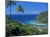 Elevated View Over Marigot Bay, Island of St. Lucia, Windward Islands, West Indies, Caribbean-Yadid Levy-Mounted Photographic Print