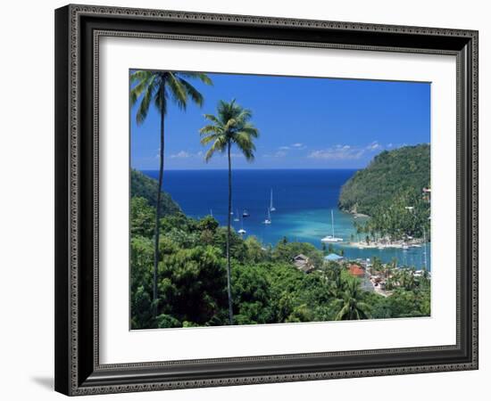 Elevated View Over Marigot Bay, Island of St. Lucia, Windward Islands, West Indies, Caribbean-Yadid Levy-Framed Photographic Print