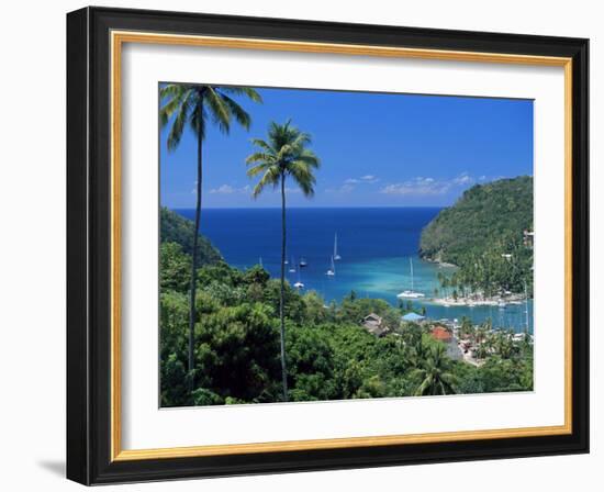 Elevated View Over Marigot Bay, Island of St. Lucia, Windward Islands, West Indies, Caribbean-Yadid Levy-Framed Photographic Print