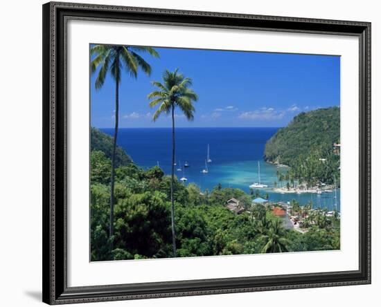 Elevated View Over Marigot Bay, Island of St. Lucia, Windward Islands, West Indies, Caribbean-Yadid Levy-Framed Photographic Print