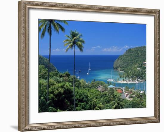 Elevated View Over Marigot Bay, Island of St. Lucia, Windward Islands, West Indies, Caribbean-Yadid Levy-Framed Photographic Print