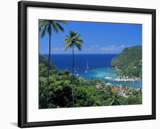 Elevated View Over Marigot Bay, Island of St. Lucia, Windward Islands, West Indies, Caribbean-Yadid Levy-Framed Photographic Print