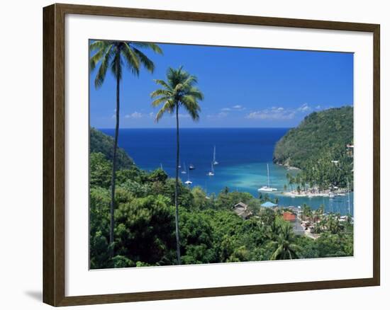 Elevated View Over Marigot Bay, Island of St. Lucia, Windward Islands, West Indies, Caribbean-Yadid Levy-Framed Photographic Print