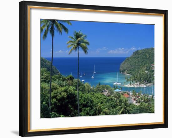 Elevated View Over Marigot Bay, Island of St. Lucia, Windward Islands, West Indies, Caribbean-Yadid Levy-Framed Photographic Print