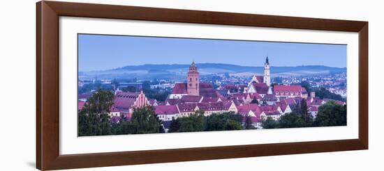 Elevated View over Old Town Illuminated at Dawn, Donauworth, Swabia, Bavaria, Germany-Doug Pearson-Framed Photographic Print