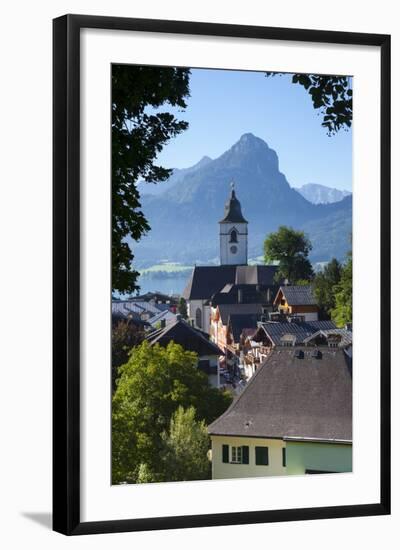 Elevated View over Parish Church and St. Wolfgang, Wolfgangsee Lake, Flachgau-Doug Pearson-Framed Photographic Print