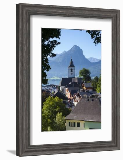 Elevated View over Parish Church and St. Wolfgang, Wolfgangsee Lake, Flachgau-Doug Pearson-Framed Photographic Print