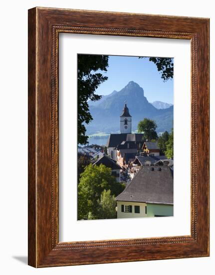 Elevated View over Parish Church and St. Wolfgang, Wolfgangsee Lake, Flachgau-Doug Pearson-Framed Photographic Print