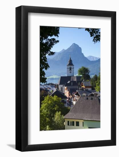 Elevated View over Parish Church and St. Wolfgang, Wolfgangsee Lake, Flachgau-Doug Pearson-Framed Photographic Print