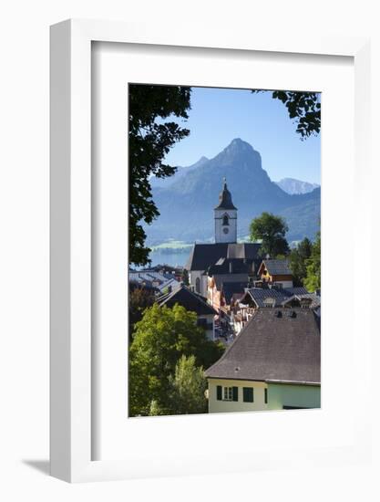 Elevated View over Parish Church and St. Wolfgang, Wolfgangsee Lake, Flachgau-Doug Pearson-Framed Photographic Print