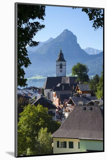 Elevated View over Parish Church and St. Wolfgang, Wolfgangsee Lake, Flachgau-Doug Pearson-Mounted Photographic Print