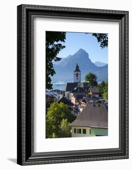 Elevated View over Parish Church and St. Wolfgang, Wolfgangsee Lake, Flachgau-Doug Pearson-Framed Photographic Print