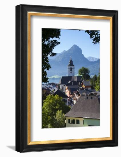 Elevated View over Parish Church and St. Wolfgang, Wolfgangsee Lake, Flachgau-Doug Pearson-Framed Photographic Print