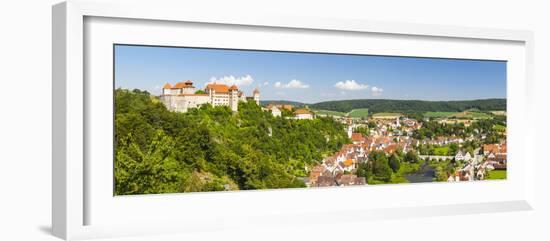 Elevated View over Picturesque Harburg Castle and Old Town Center, Harburg, Bavaria, Germany-Doug Pearson-Framed Photographic Print