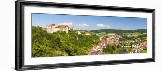 Elevated View over Picturesque Harburg Castle and Old Town Center, Harburg, Bavaria, Germany-Doug Pearson-Framed Photographic Print