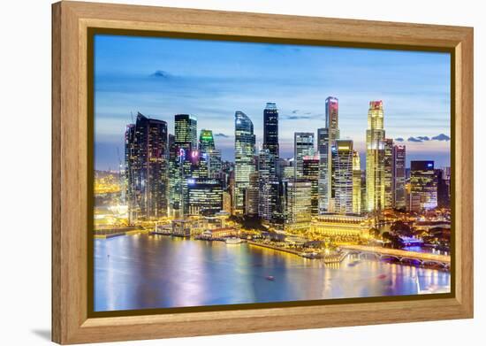 Elevated View over Singapore City Centre and Marina Bay, Singapore, Southeast Asia, Asia-Gavin Hellier-Framed Premier Image Canvas