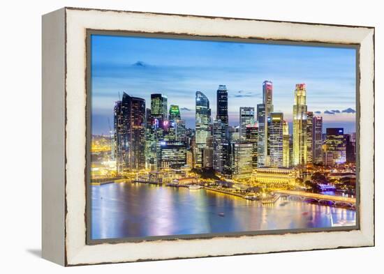 Elevated View over Singapore City Centre and Marina Bay, Singapore, Southeast Asia, Asia-Gavin Hellier-Framed Premier Image Canvas