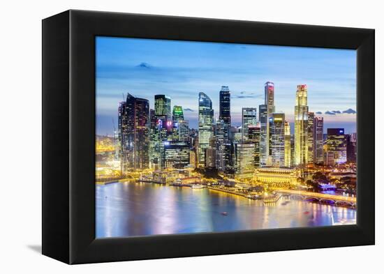 Elevated View over Singapore City Centre and Marina Bay, Singapore, Southeast Asia, Asia-Gavin Hellier-Framed Premier Image Canvas