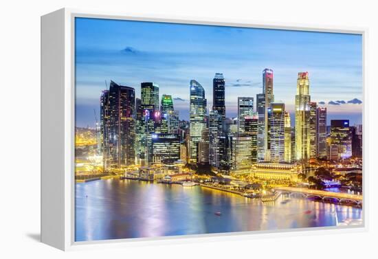 Elevated View over Singapore City Centre and Marina Bay, Singapore, Southeast Asia, Asia-Gavin Hellier-Framed Premier Image Canvas