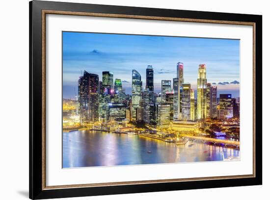 Elevated View over Singapore City Centre and Marina Bay, Singapore, Southeast Asia, Asia-Gavin Hellier-Framed Photographic Print
