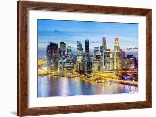 Elevated View over Singapore City Centre and Marina Bay, Singapore, Southeast Asia, Asia-Gavin Hellier-Framed Photographic Print