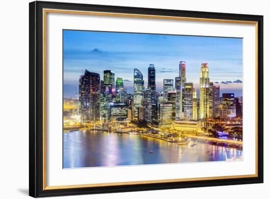 Elevated View over Singapore City Centre and Marina Bay, Singapore, Southeast Asia, Asia-Gavin Hellier-Framed Photographic Print