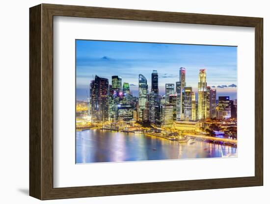 Elevated View over Singapore City Centre and Marina Bay, Singapore, Southeast Asia, Asia-Gavin Hellier-Framed Photographic Print