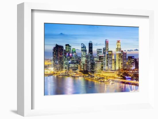 Elevated View over Singapore City Centre and Marina Bay, Singapore, Southeast Asia, Asia-Gavin Hellier-Framed Photographic Print