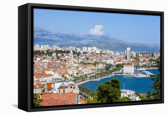 Elevated View over Split's Picturesque Stari Grad and Harbour, Split, Dalmatia, Croatia, Europe-Doug Pearson-Framed Premier Image Canvas