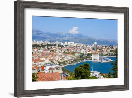 Elevated View over Split's Picturesque Stari Grad and Harbour, Split, Dalmatia, Croatia, Europe-Doug Pearson-Framed Photographic Print