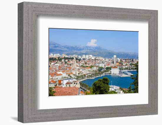 Elevated View over Split's Picturesque Stari Grad and Harbour, Split, Dalmatia, Croatia, Europe-Doug Pearson-Framed Photographic Print