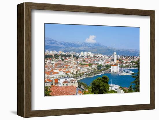 Elevated View over Split's Picturesque Stari Grad and Harbour, Split, Dalmatia, Croatia, Europe-Doug Pearson-Framed Photographic Print