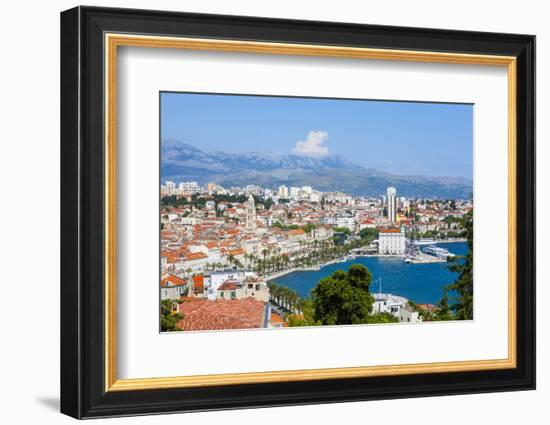 Elevated View over Split's Picturesque Stari Grad and Harbour, Split, Dalmatia, Croatia, Europe-Doug Pearson-Framed Photographic Print